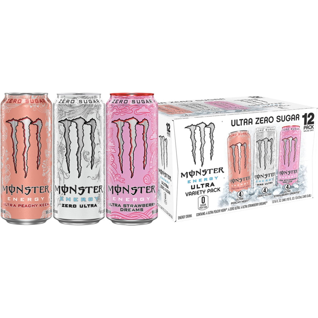 Monster Energy Ultra Variety Pack PKZSD, Sugar Free Energy Drink, 12 Pack - 16 fl oz