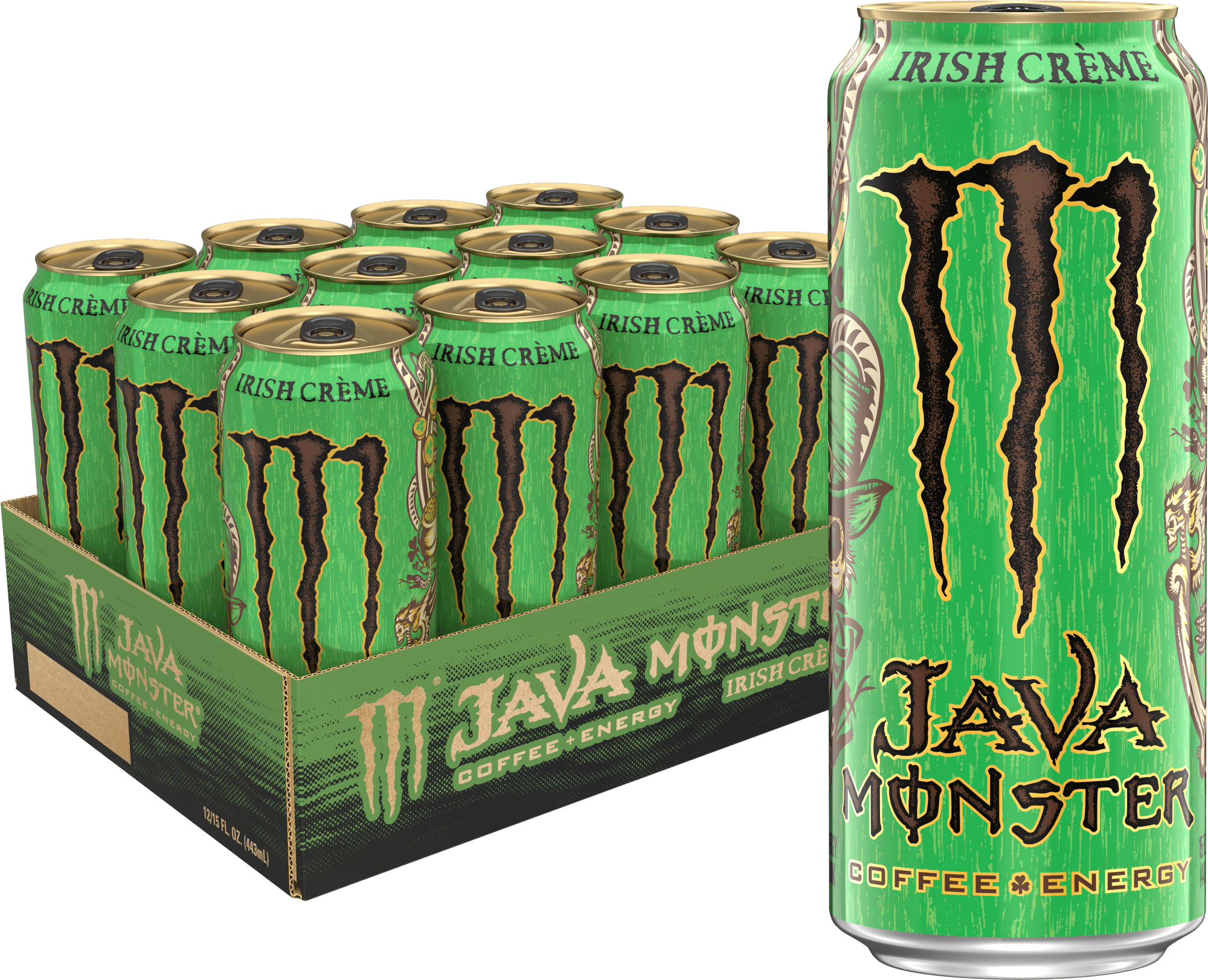 (12 Cans) Java Monster Irish Blend, Coffee + Energy 15 fl oz