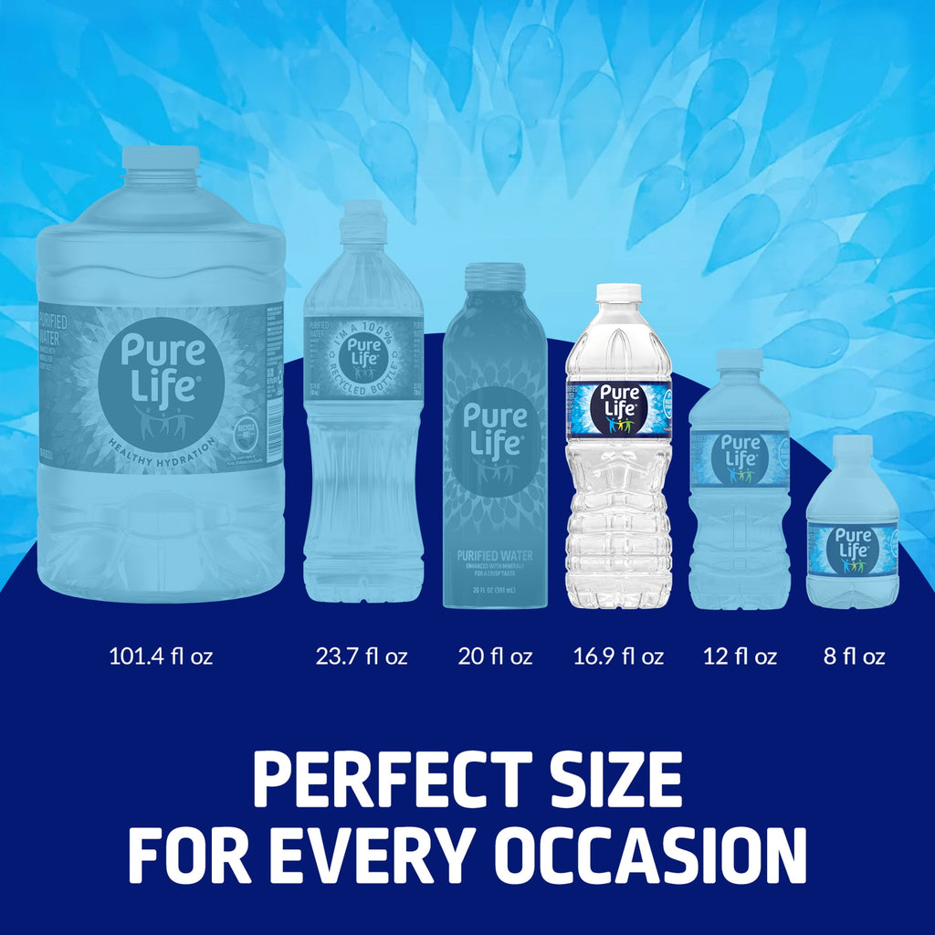 Pure Life Purified Water, 16.9 fl oz, 12-pack Plastic Bottles