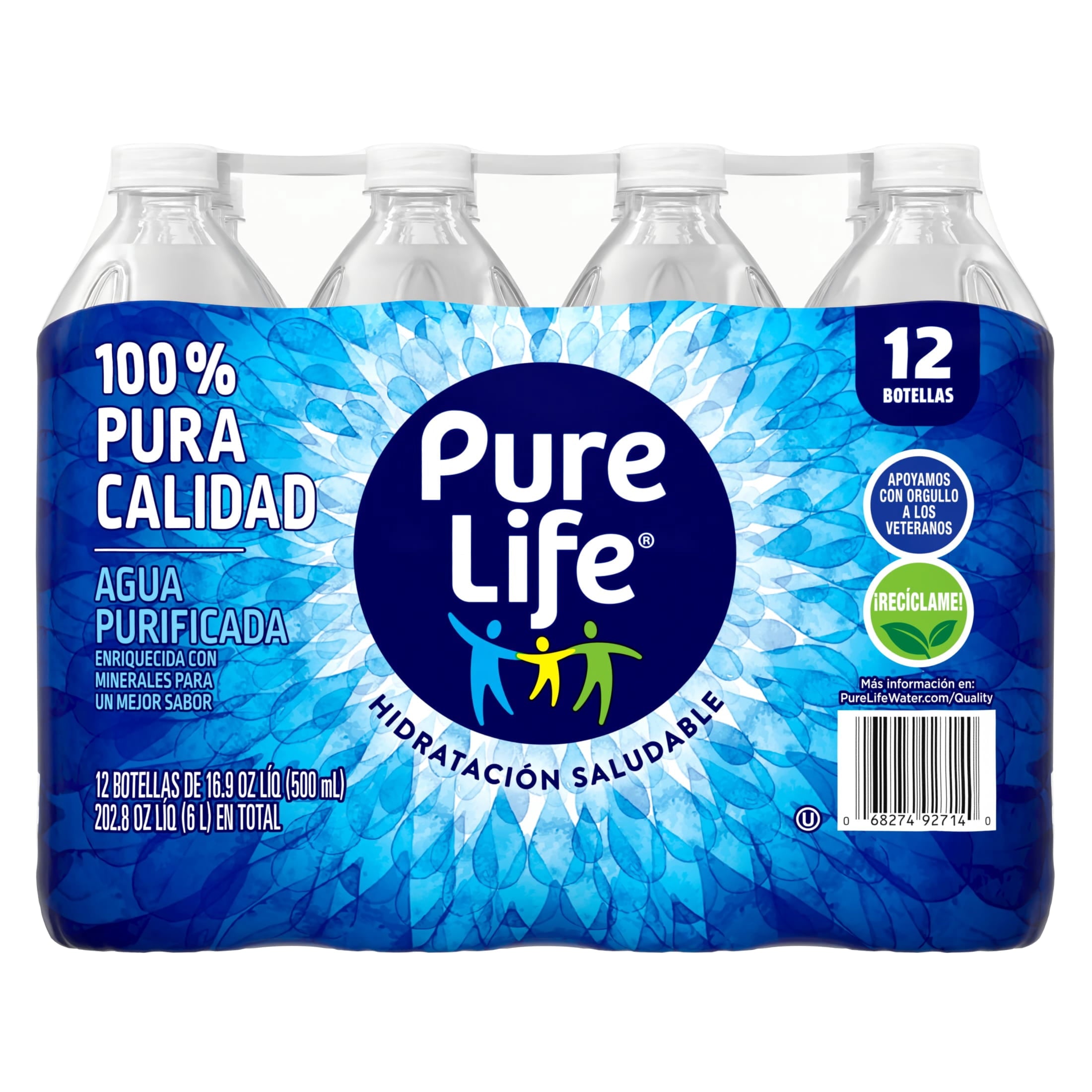 Pure Life Purified Water, 16.9 fl oz, 12-pack Plastic Bottles