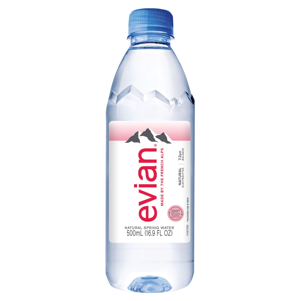 evian Natural Spring Water, 16.9 fl oz, 6 Pack Bottles
