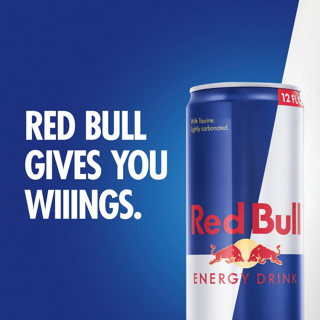 Red Bull Energy Drink, 114mg Caffeine, 12 fl. oz., Pack of 4 Cans