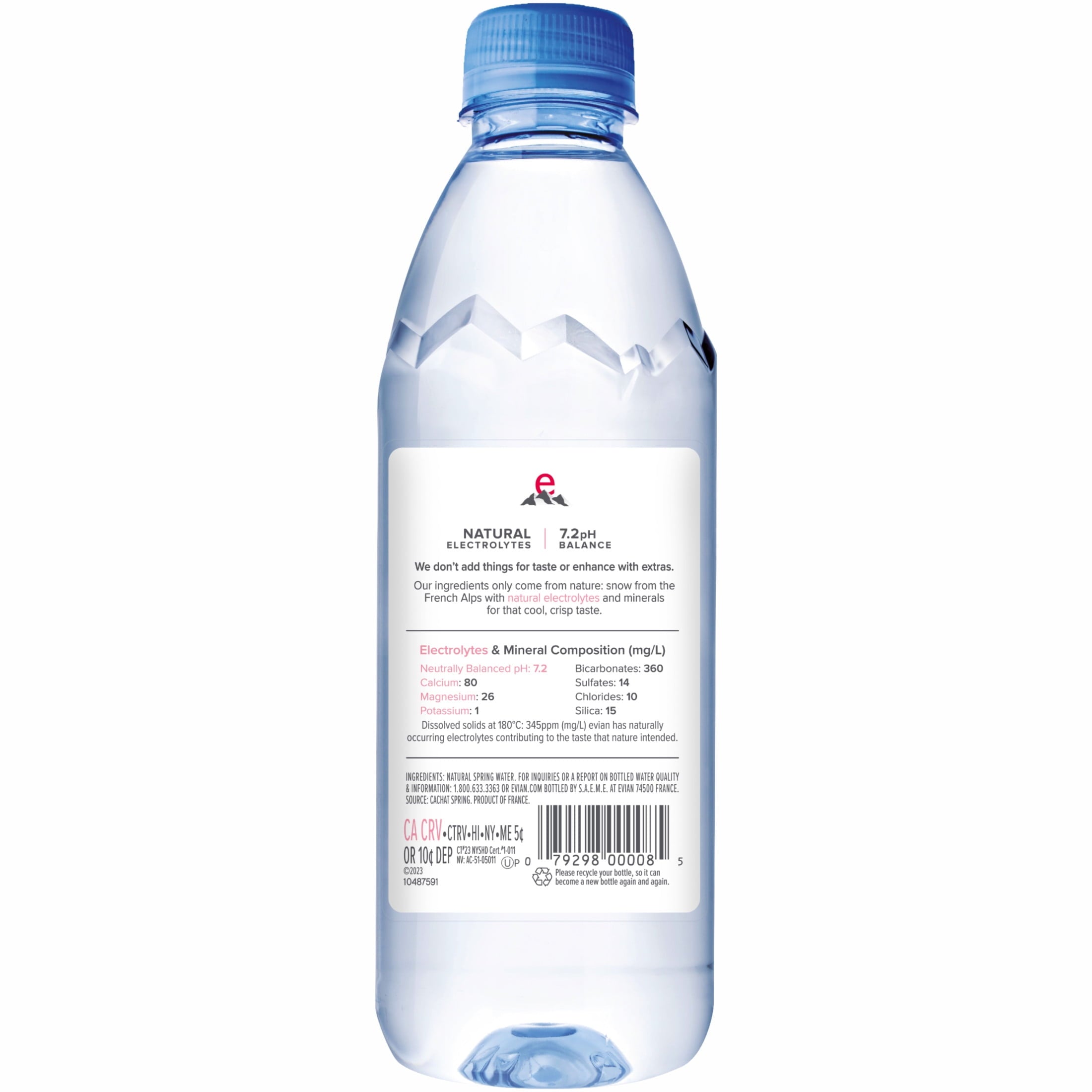 evian Natural Spring Water, 16.9 fl oz, 6 Pack Bottles
