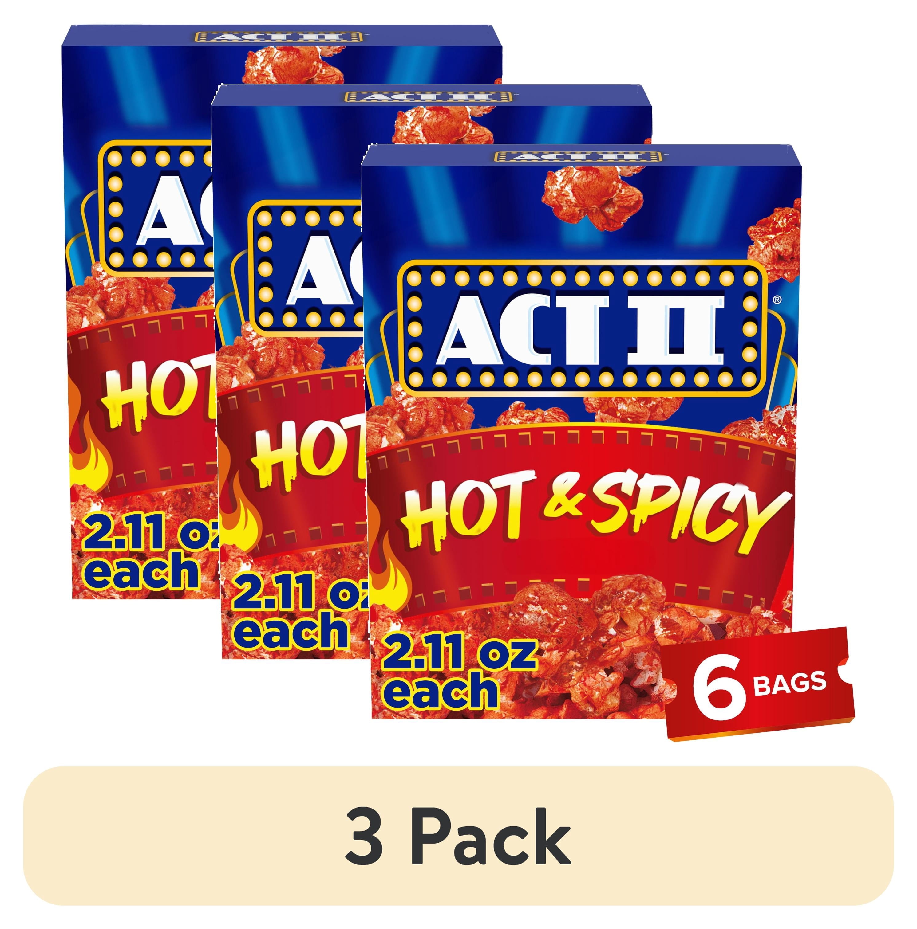 Act II Hot & Spicy Microwave Popcorn, 2.11 oz., 6-Count Bags