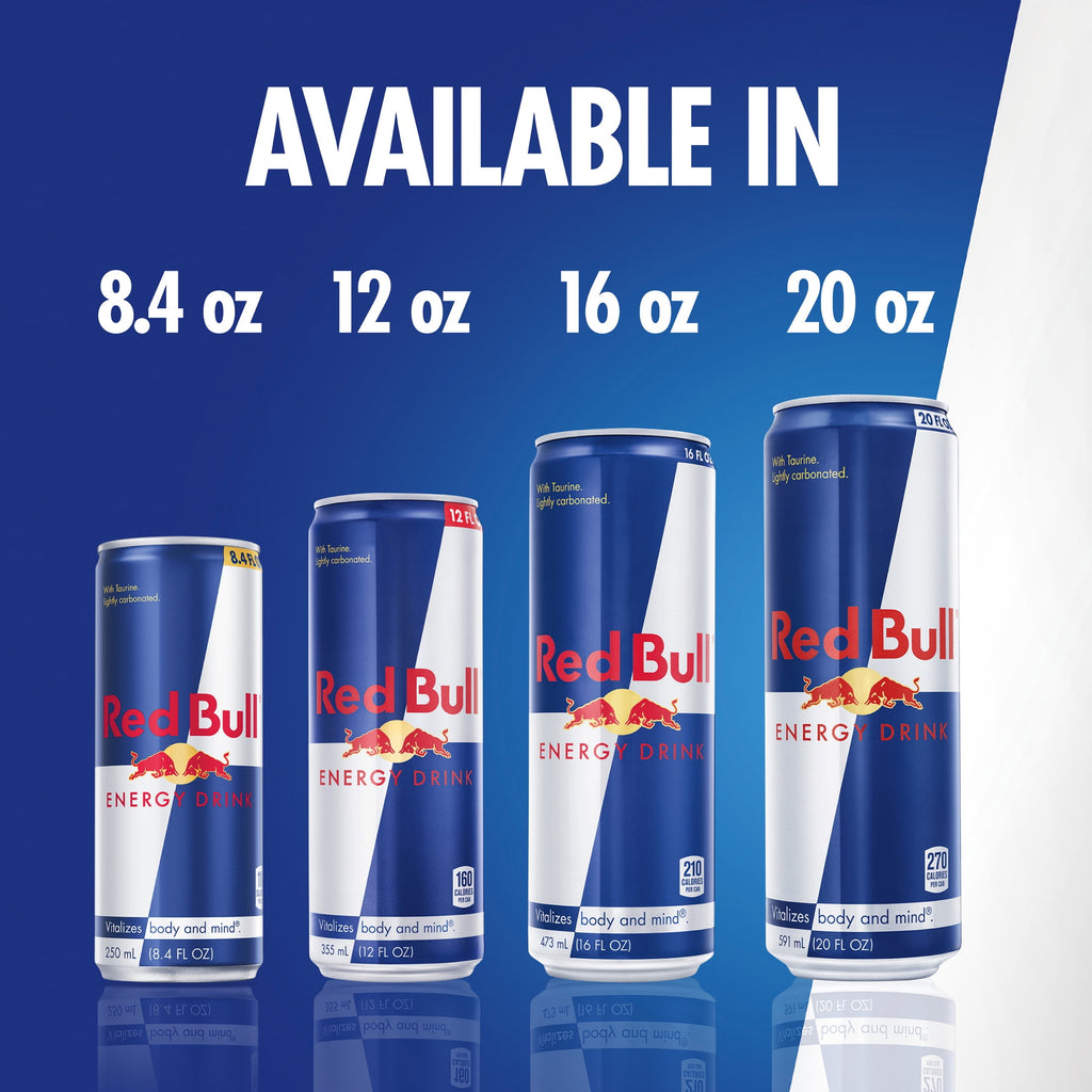 Red Bull Energy Drink, 114mg Caffeine, 12 fl. oz., Pack of 4 Cans
