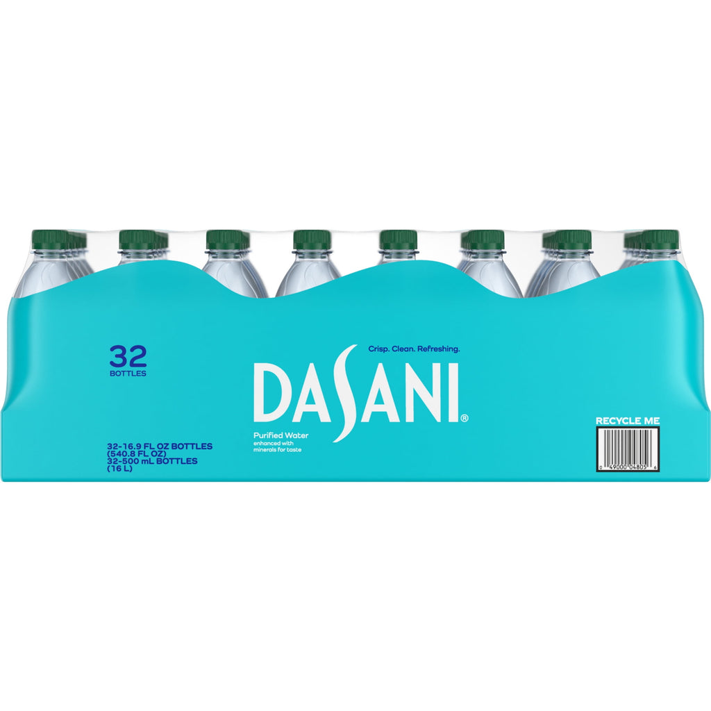 Dasani Purified Water Bottles, 16.9 fl oz, 32 Pack