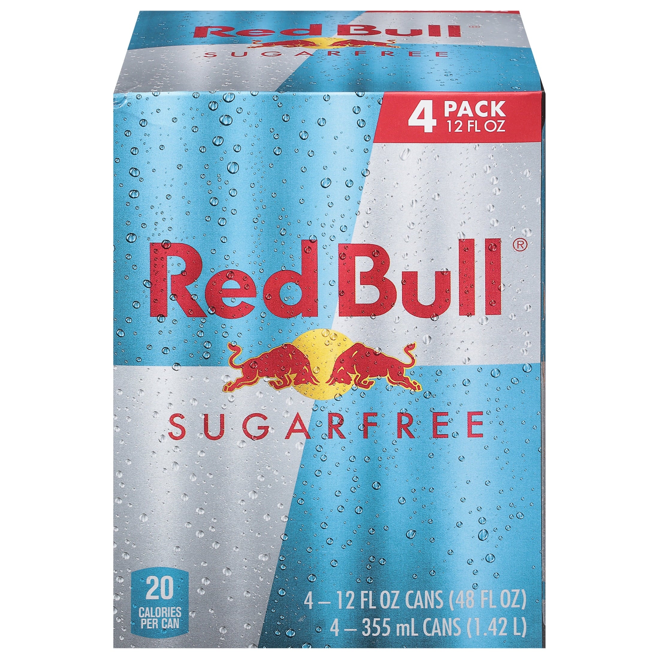 Red Bull Sugarfree Energy Drink, 12 fl. oz., Pack of 4 Cans, 114mg Caffeine, Taurine & B Vitamins