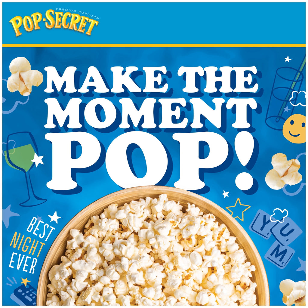 Pop Secret Popcorn, Double Butter Microwave Popcorn, 3.2 oz Sharing Bags, 12 Ct