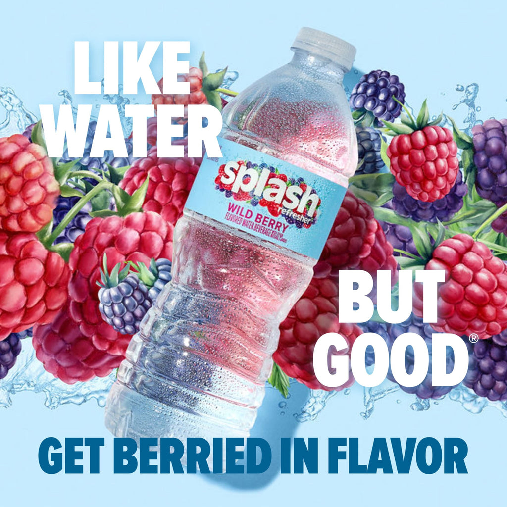 Splash Blast Wild Berry Flavored Water, 16.9 fl oz, 6-pack Plastic Bottles
