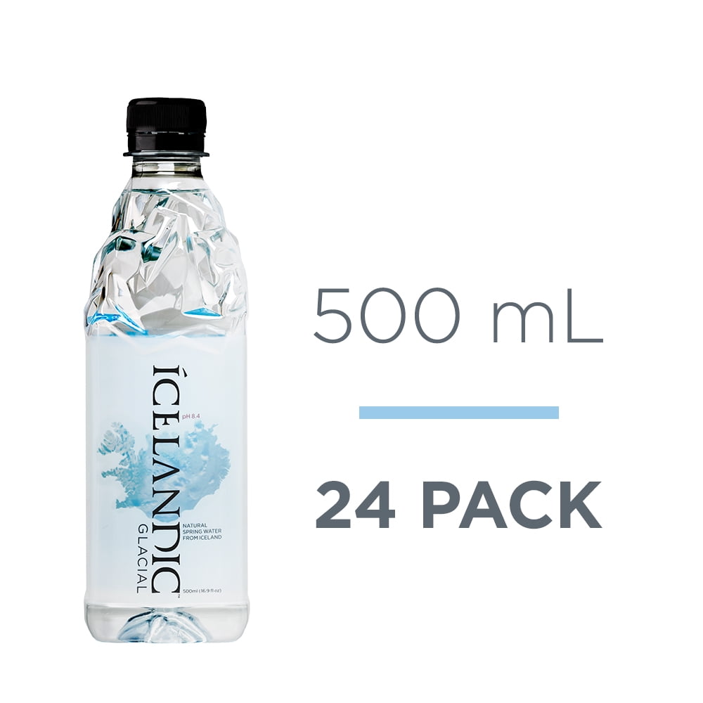 Icelandic Glacial Natural Alkaline Spring Water, 500 mL, 24 pack Plastic Bottles