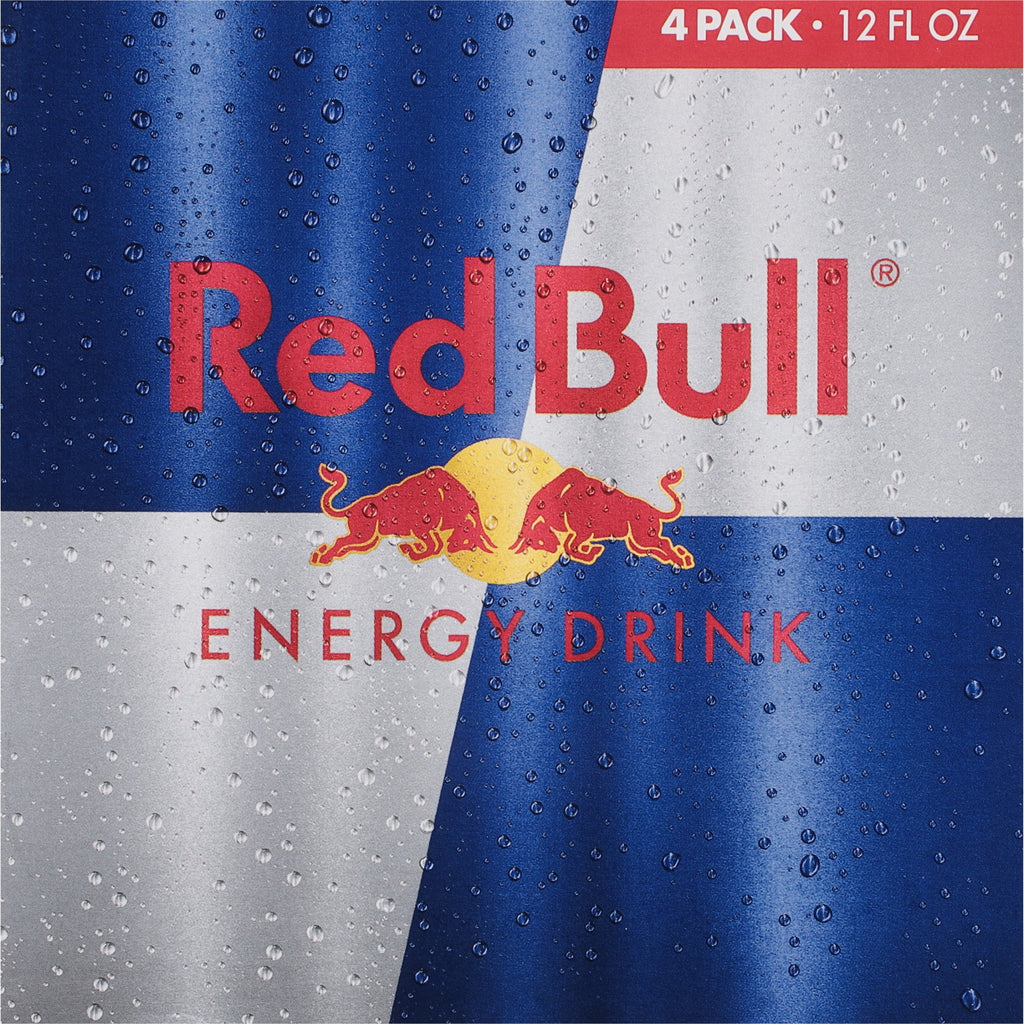 Red Bull Energy Drink, 114mg Caffeine, 12 fl. oz., Pack of 4 Cans
