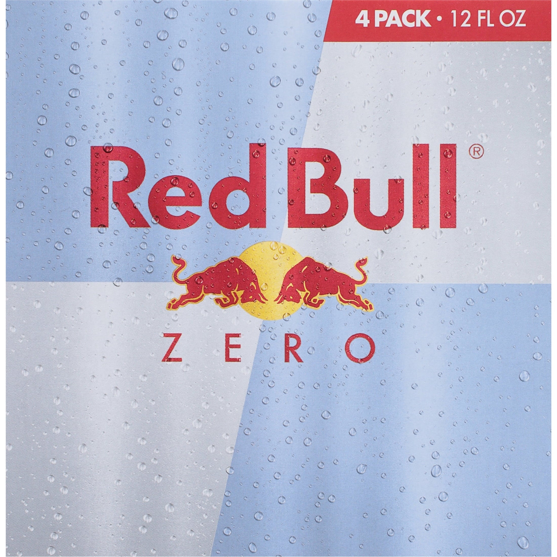 Red Bull Zero Energy Drink, 12 fl. oz., Pack of 4 Cans, 114mg Caffeine, Taurine & B Vitamins
