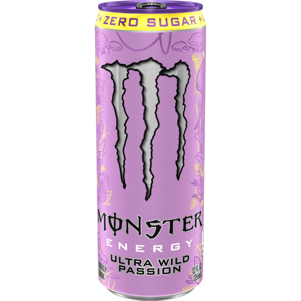 Monster Energy, Ultra Wild Passion, Sugar Free Energy Drink, 12 fl oz, 4 Pack