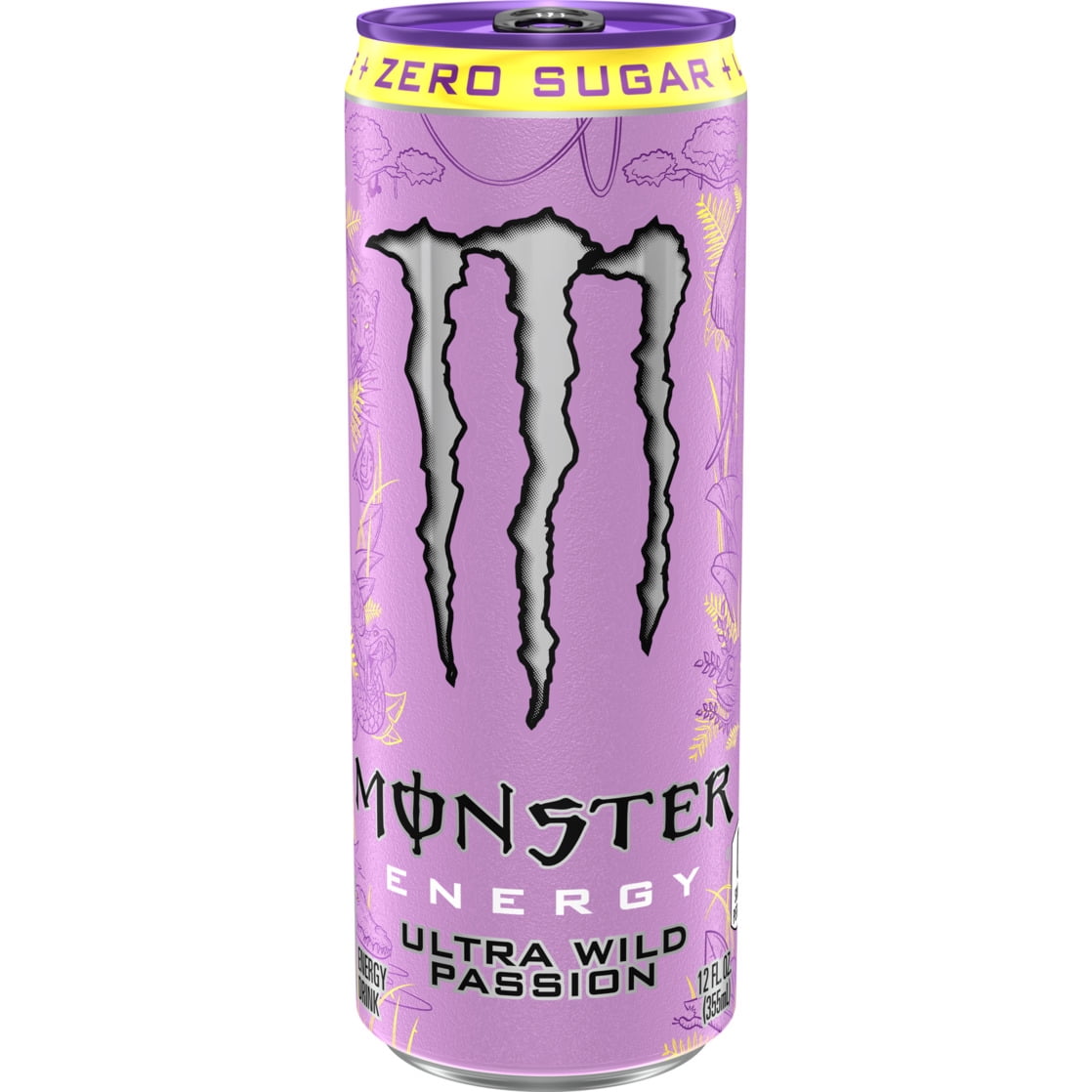 Monster Energy, Ultra Wild Passion, Sugar Free Energy Drink, 12 fl oz, 4 Pack