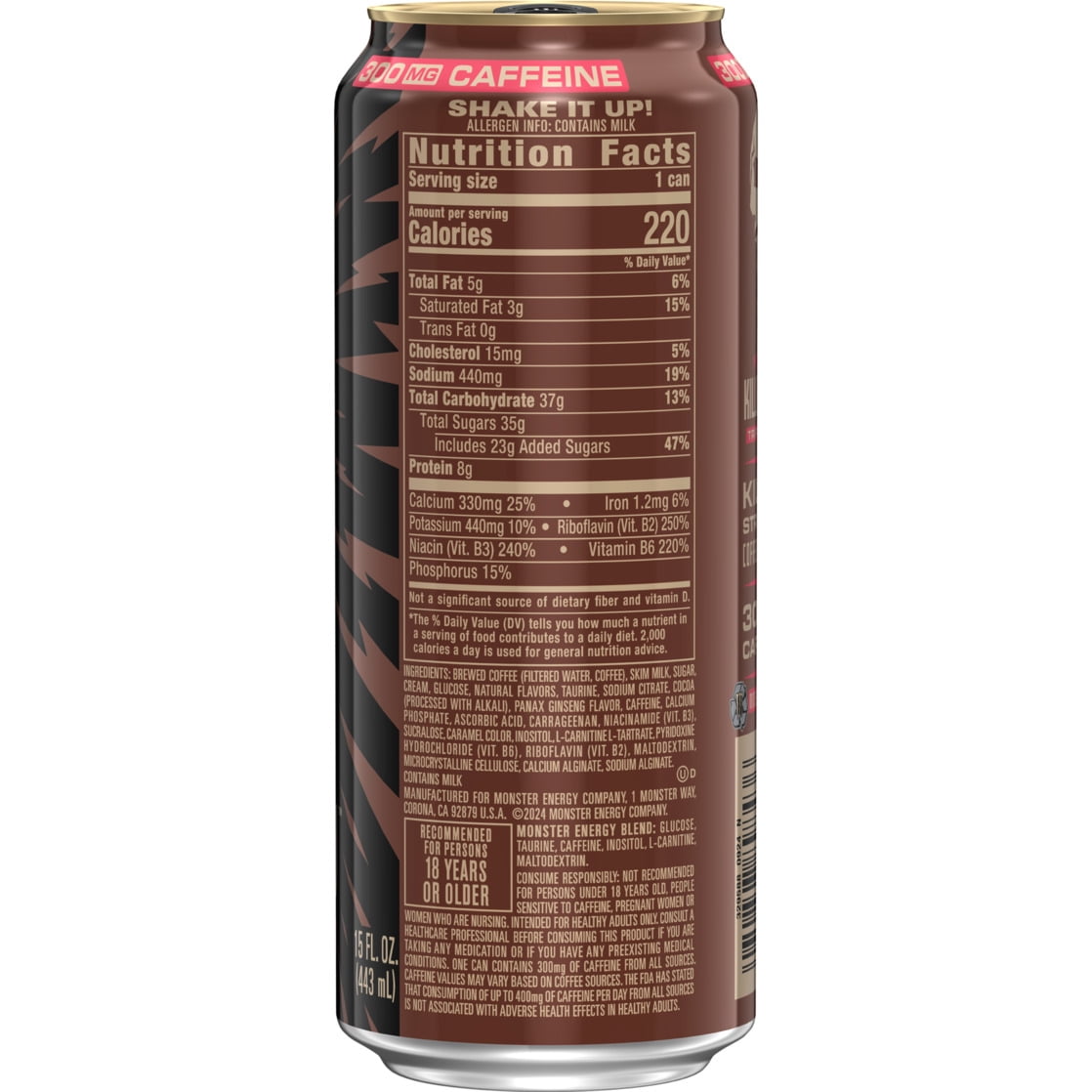 Monster Energy Killer Brew, Loca Moca, Energy + Coffee, Energy Drink, 15 Fl. Oz.