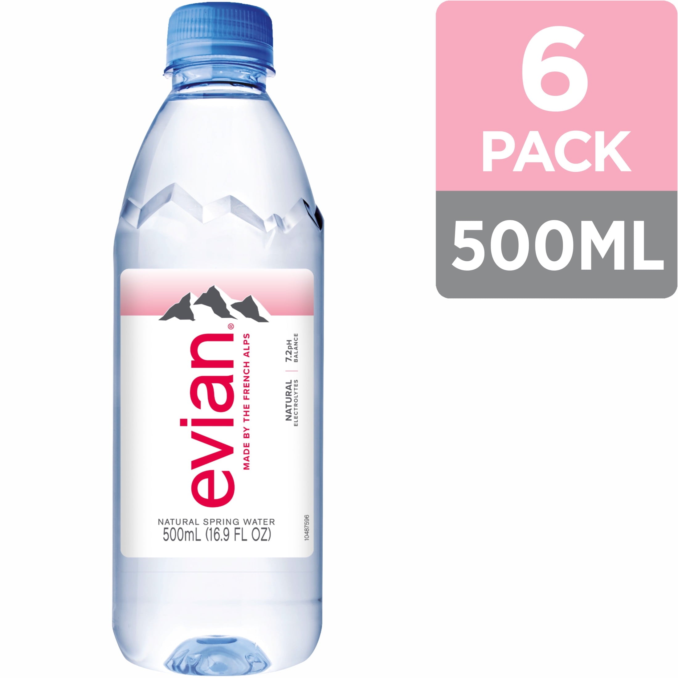 evian Natural Spring Water, 16.9 fl oz, 6 Pack Bottles