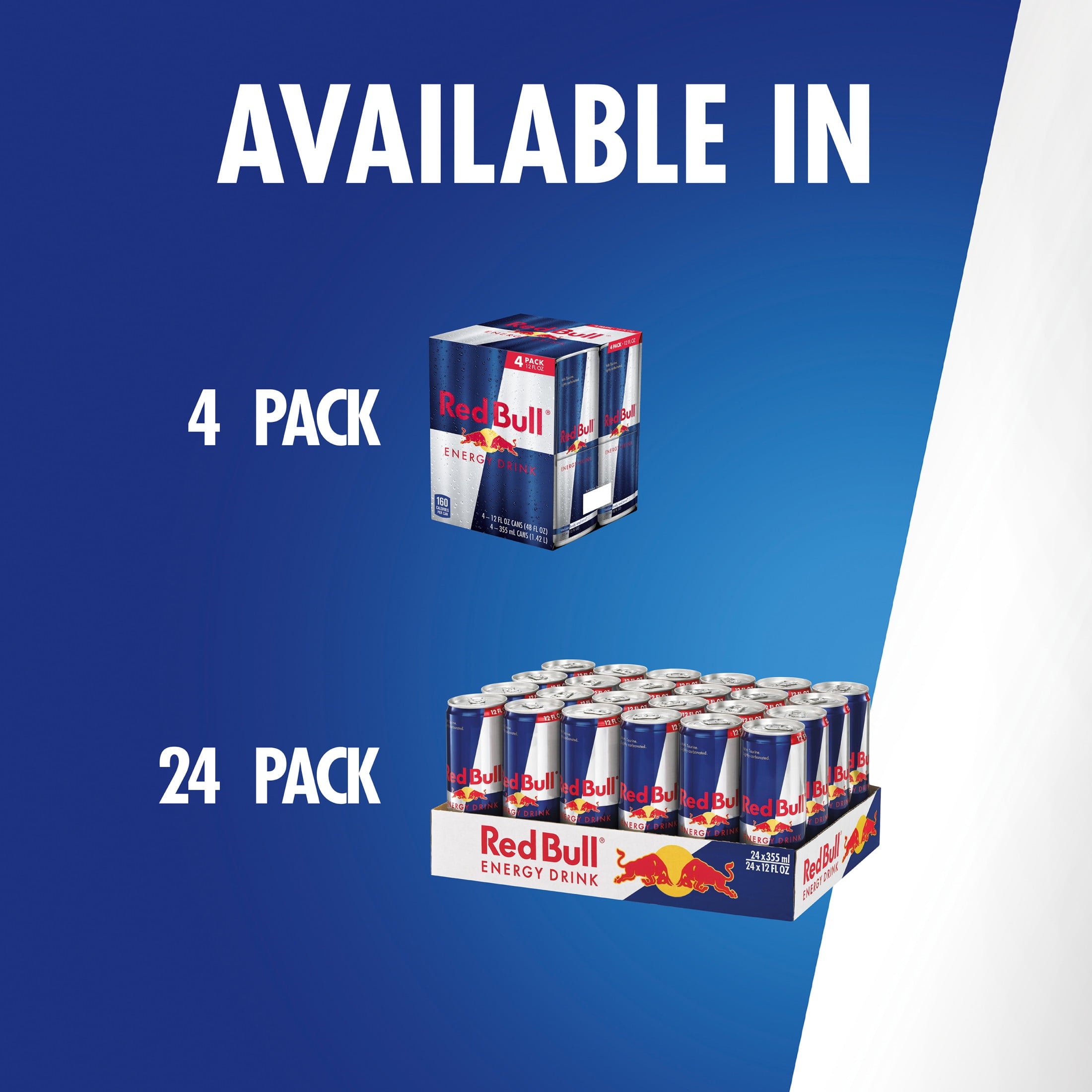 Red Bull Energy Drink, 114mg Caffeine, 12 fl. oz., Pack of 4 Cans