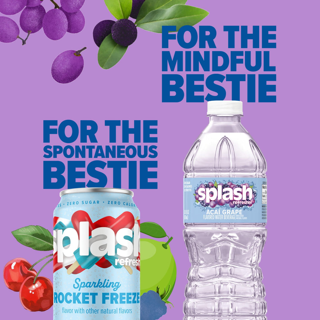 Splash Blast Acai Grape Flavored Water, 16.9 fl oz, 6-pack Plastic Bottles