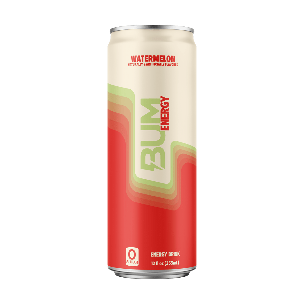 BUM Energy Watermelon Energy Drink, Zero Sugar, 112mg Natural Caffeine, Crash Free Focus, 12 fl oz Can