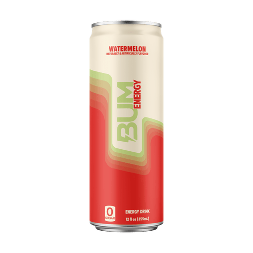 BUM Energy Watermelon Energy Drink, Zero Sugar, 112mg Natural Caffeine, Crash Free Focus, 12 fl oz Can