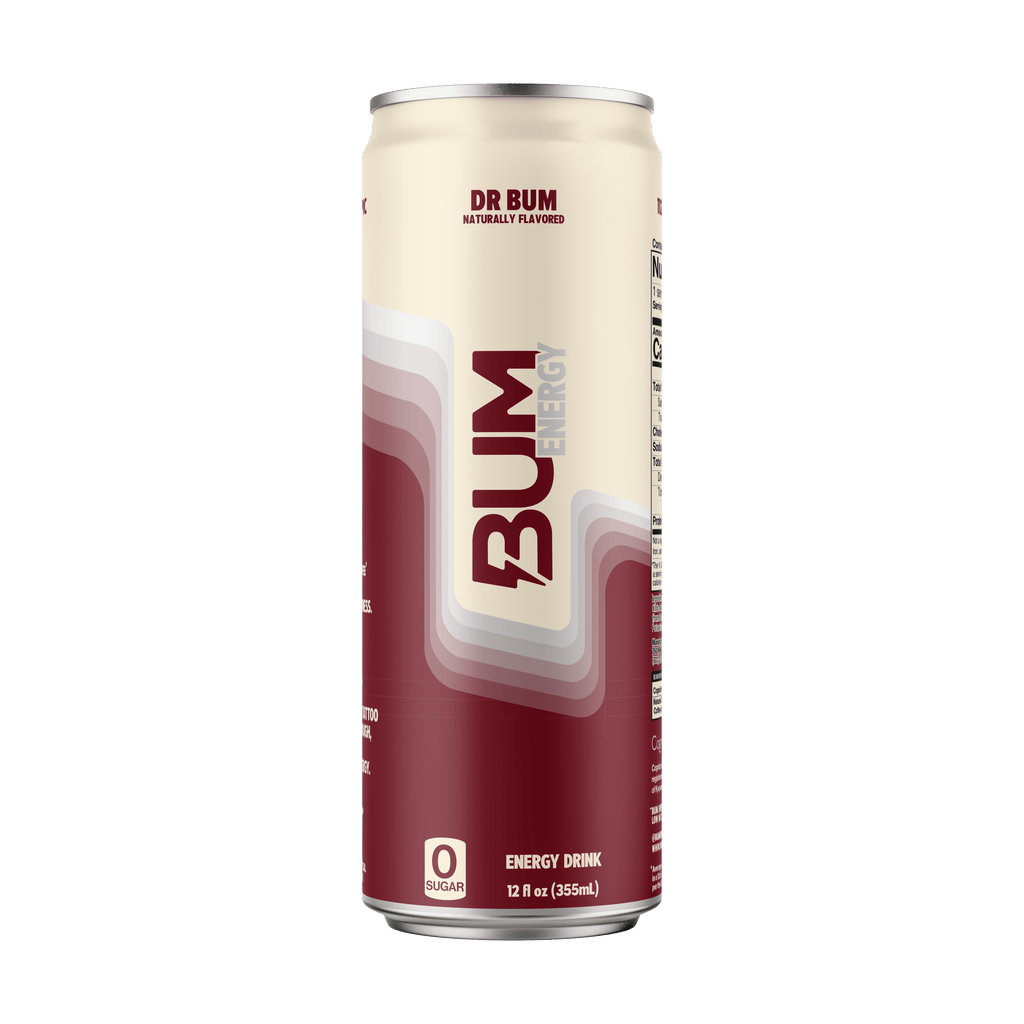 BUM Energy Dr. BUM Energy Drink, Zero Sugar, 112mg Natural Caffeine, Crash Free Focus, 12 fl oz Can
