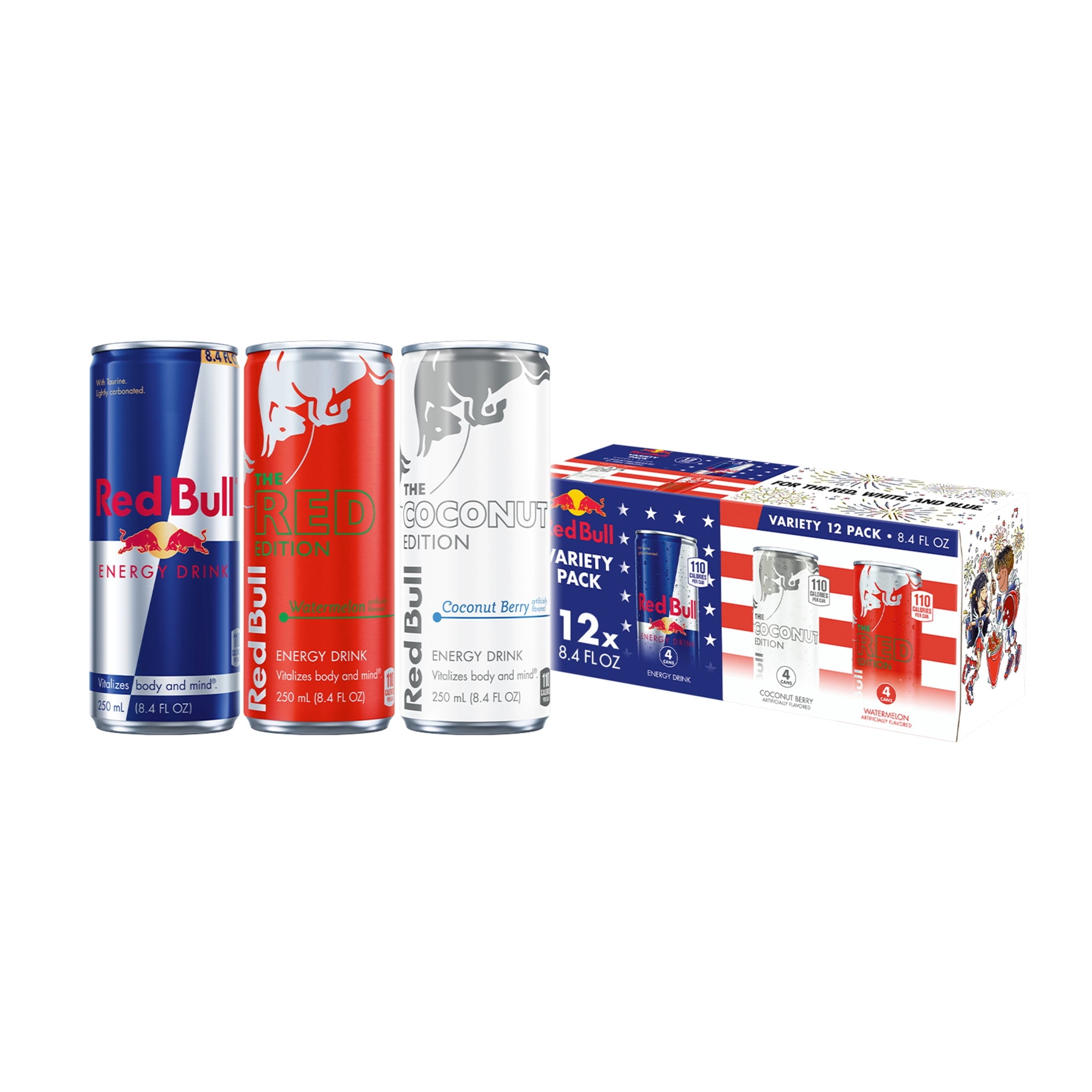 Red Bull Energy Drink Summer Celebration Variety Pack, 80mg Caffeine, Taurine & B Vitamins, 8.4 fl. oz.