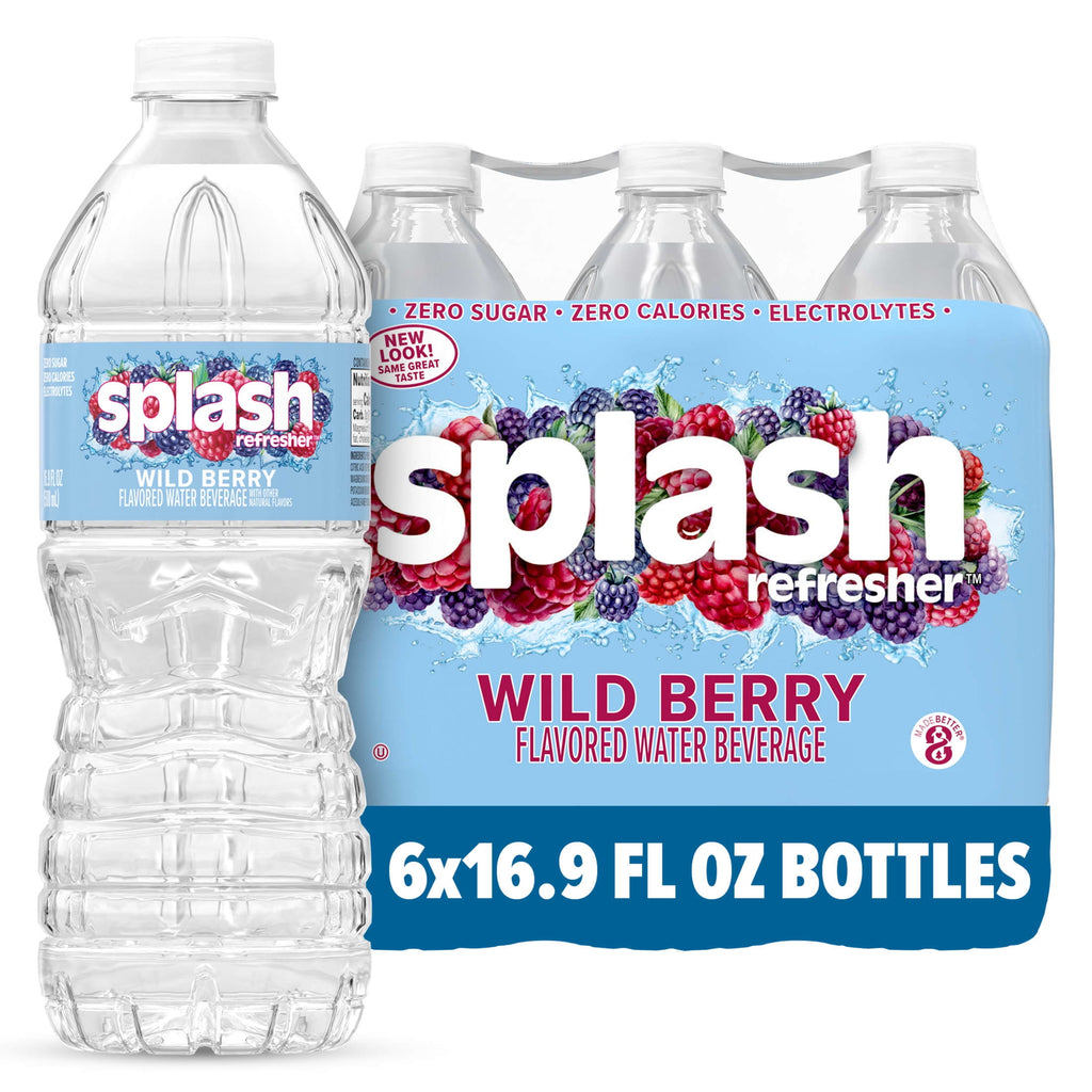 Splash Blast Wild Berry Flavored Water, 16.9 fl oz, 6-pack Plastic Bottles