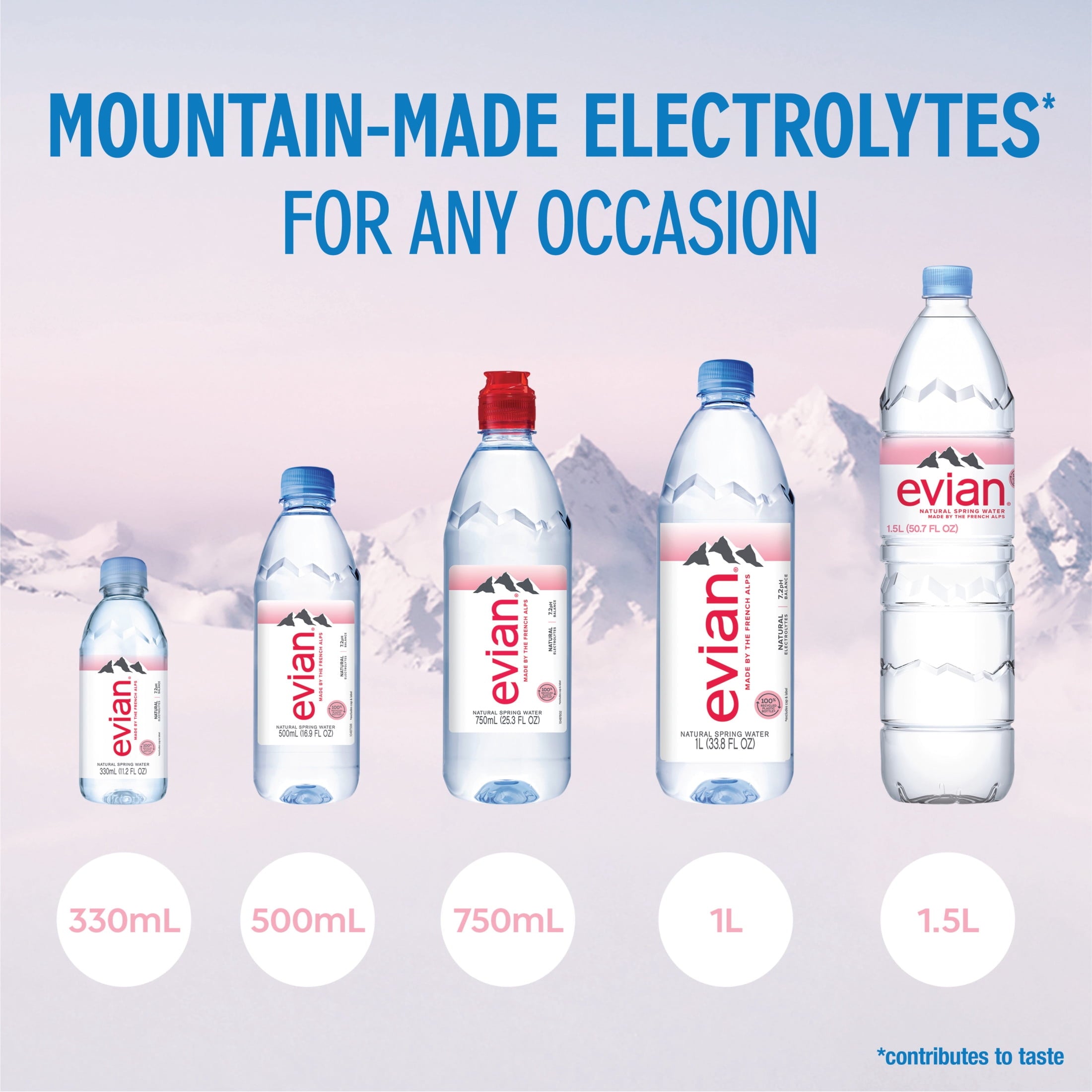 evian Natural Spring Water, 16.9 fl oz, 6 Pack Bottles