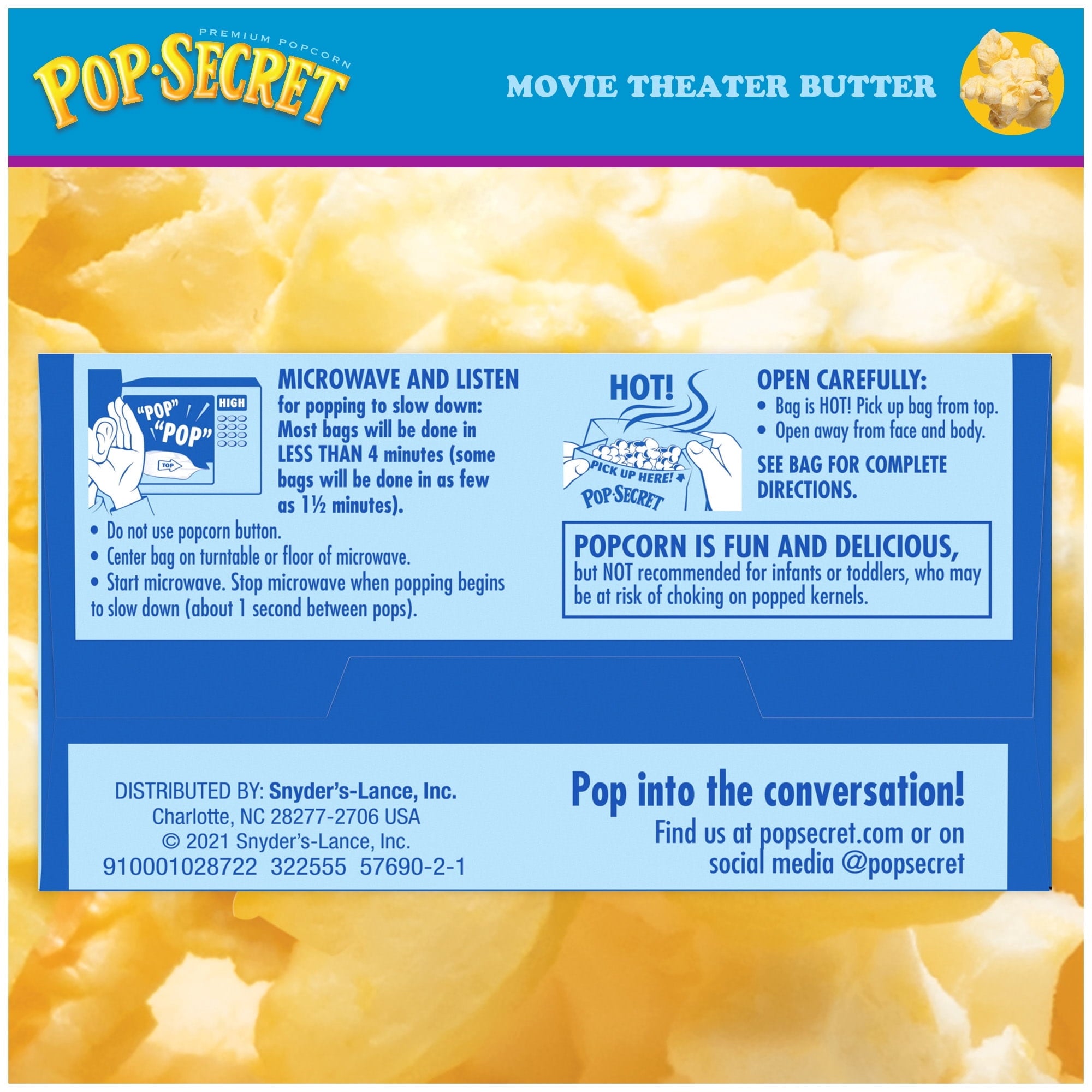 Pop Secret Microwave Popcorn, Movie Theater Butter Flavor, 3.2 oz Sharing Bags, 3 Ct