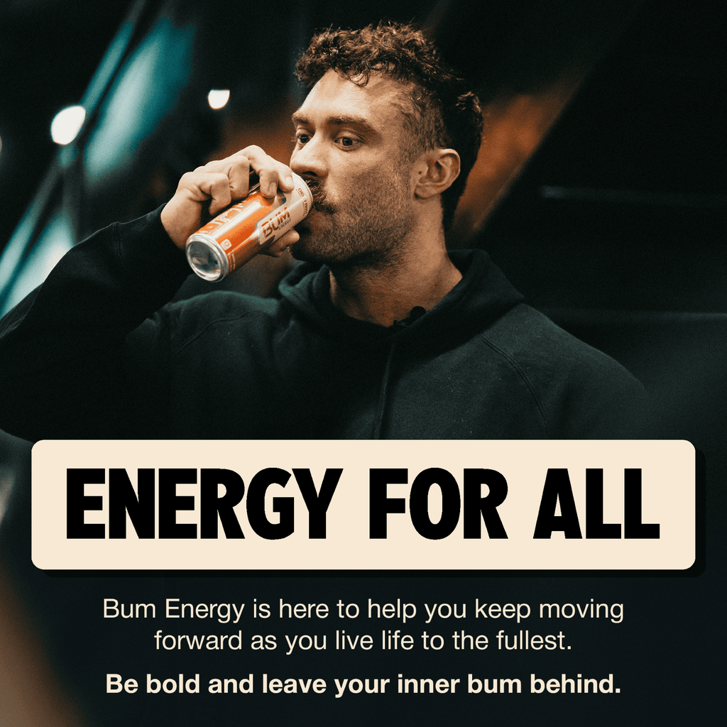 BUM Energy Blue Snow Cone Zero Sugar Energy Drink, 112mg Natural Caffeine, Crash Free Focus, 12 fl oz Cans, 12 Pack