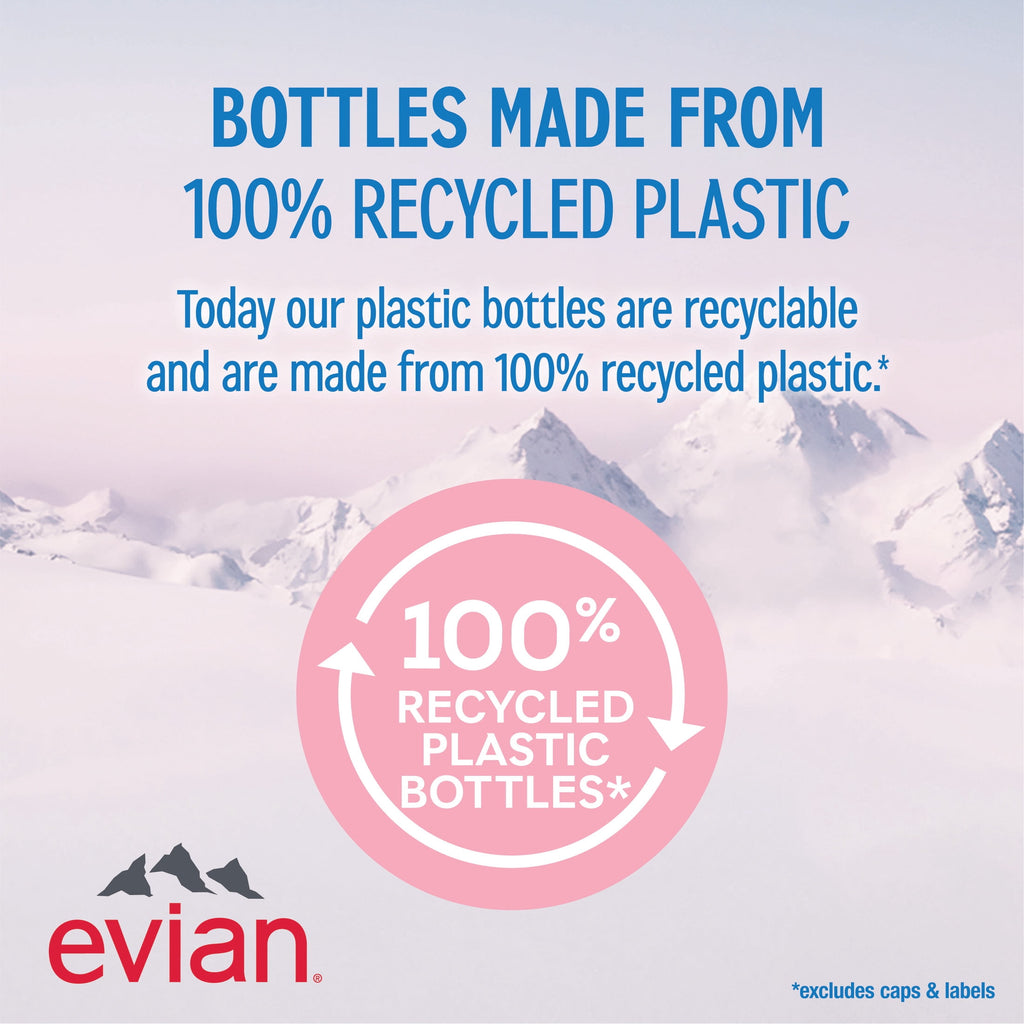evian Natural Spring Water, 16.9 fl oz, 6 Pack Bottles