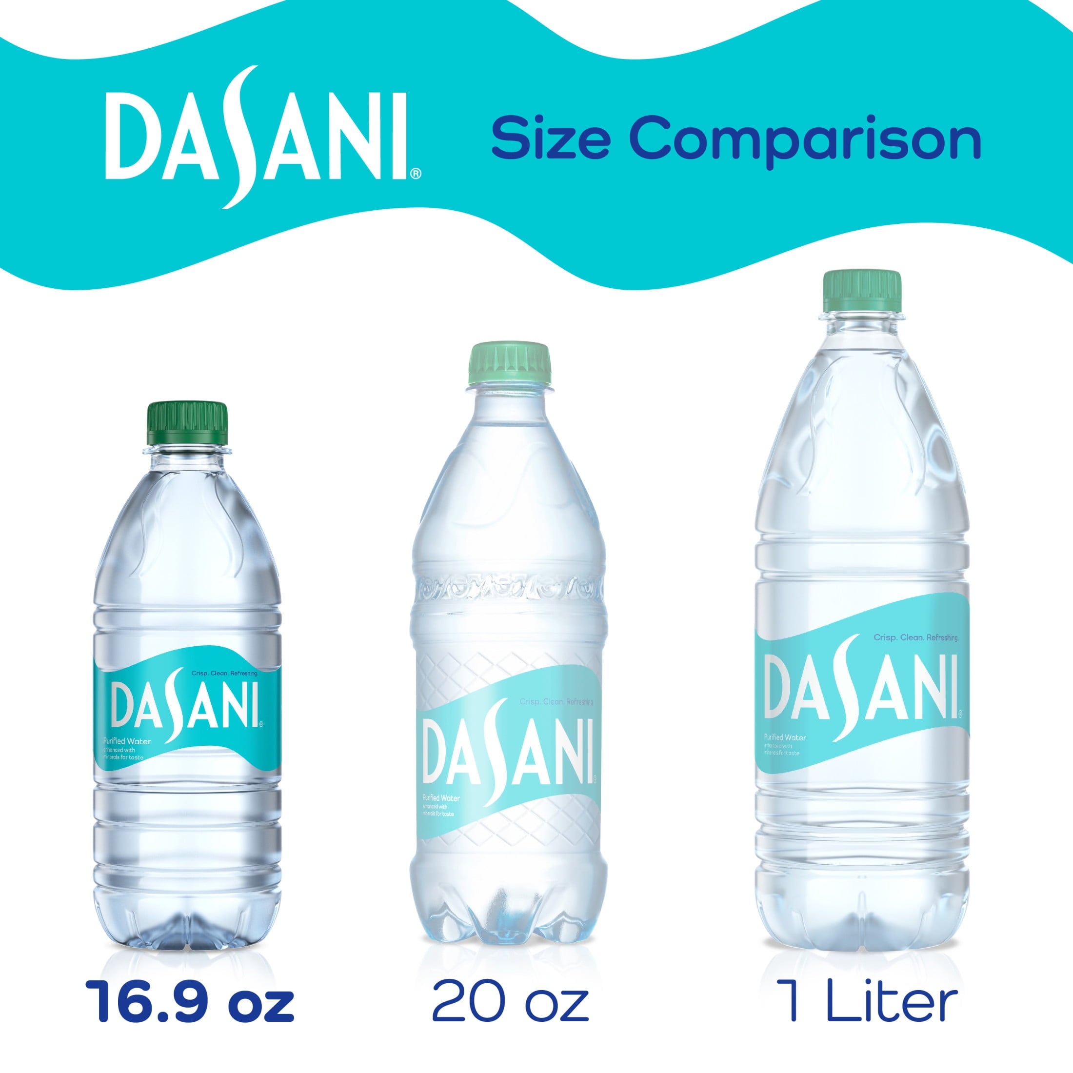 Dasani Purified Water Bottles, 16.9 fl oz, 32 Pack