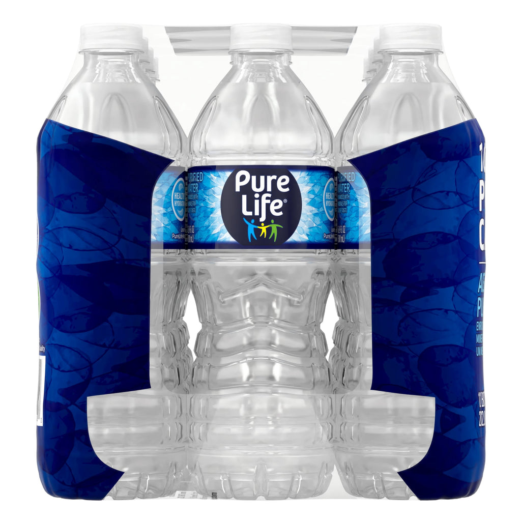 Pure Life Purified Water, 16.9 fl oz, 12-pack Plastic Bottles