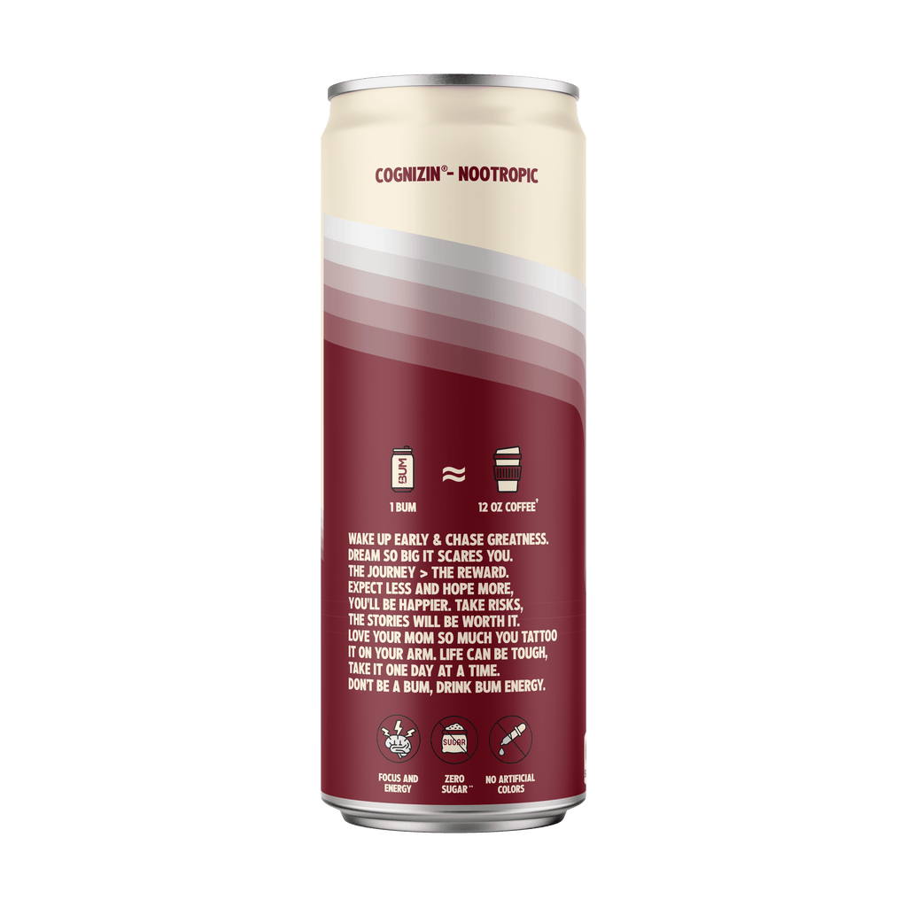 BUM Energy Dr. BUM Energy Drink, Zero Sugar, 112mg Natural Caffeine, Crash Free Focus, 12 fl oz Can