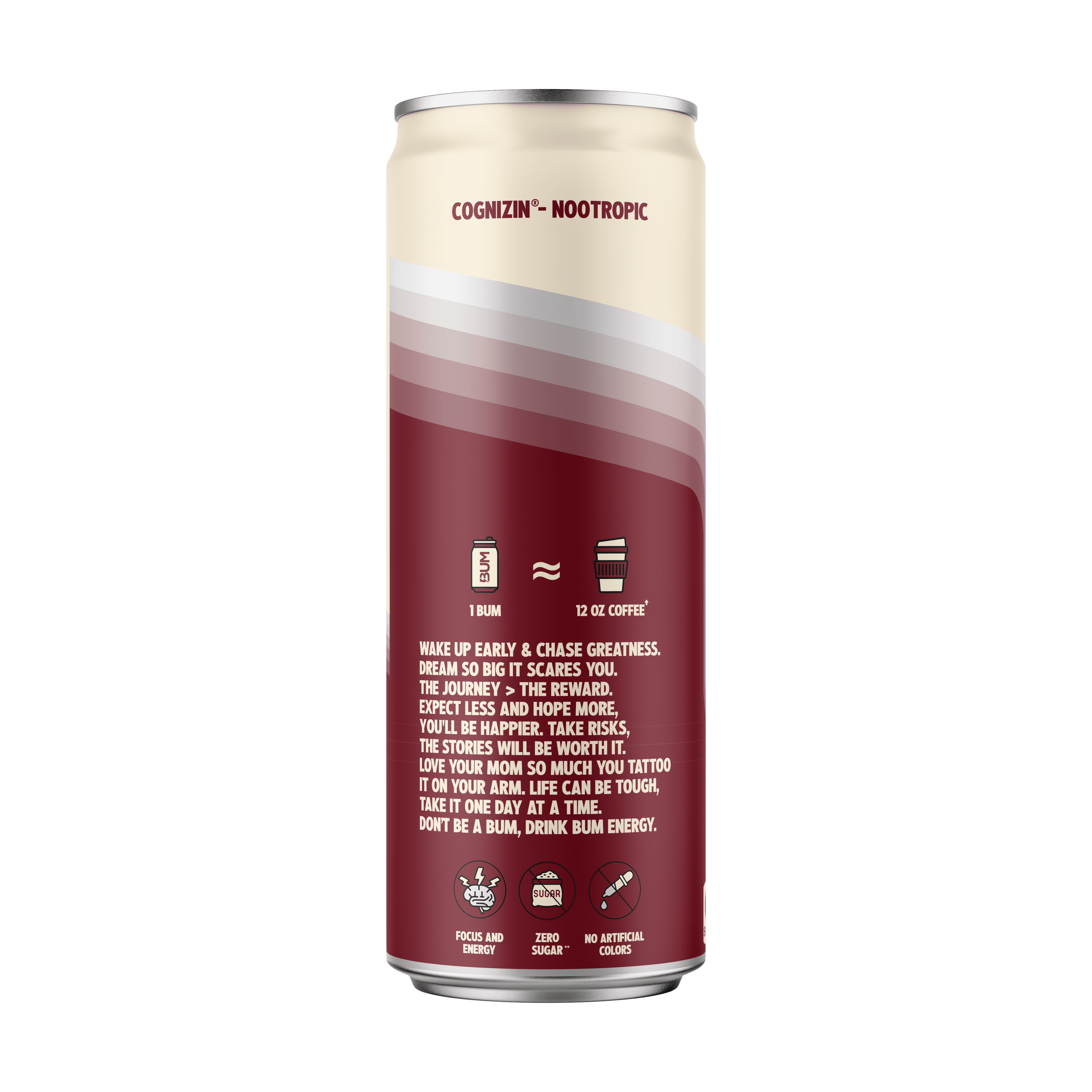 BUM Energy Dr. BUM Energy Drink, Zero Sugar, 112mg Natural Caffeine, Crash Free Focus, 12 fl oz Can