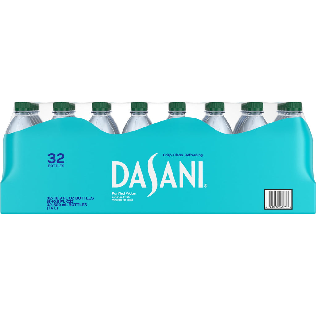 Dasani Purified Water Bottles, 16.9 fl oz, 32 Pack