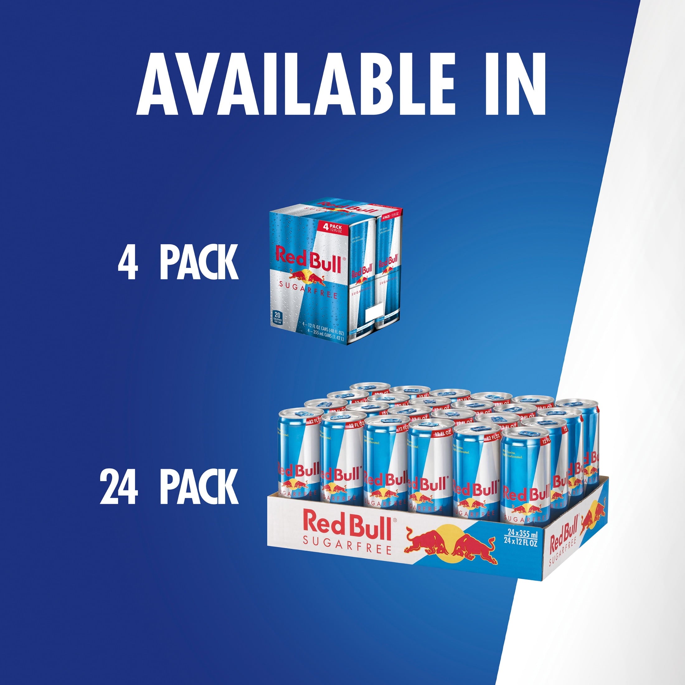 Red Bull Sugarfree Energy Drink, 12 fl. oz., Pack of 4 Cans, 114mg Caffeine, Taurine & B Vitamins