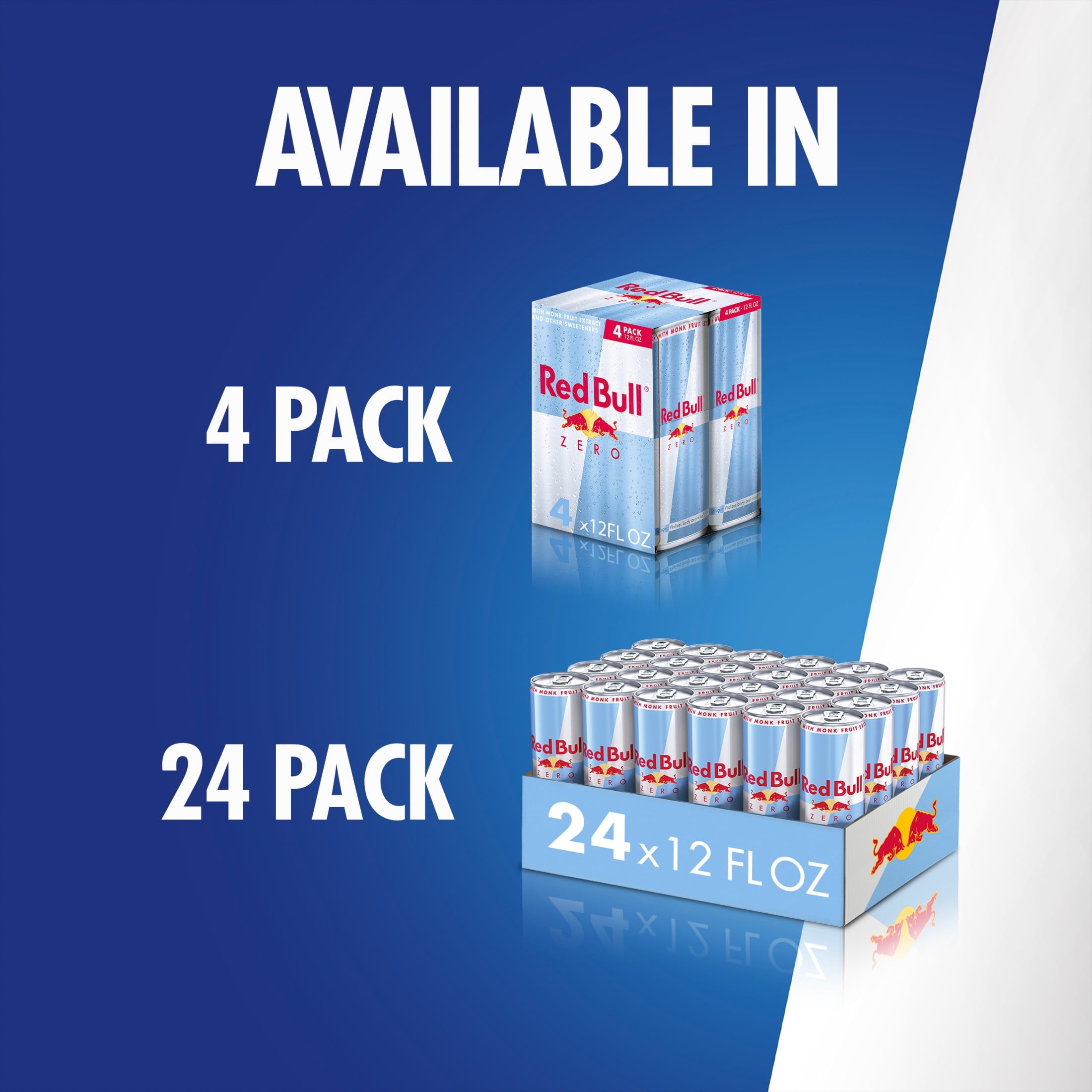 Red Bull Zero Energy Drink, 12 fl. oz., Pack of 4 Cans, 114mg Caffeine, Taurine & B Vitamins