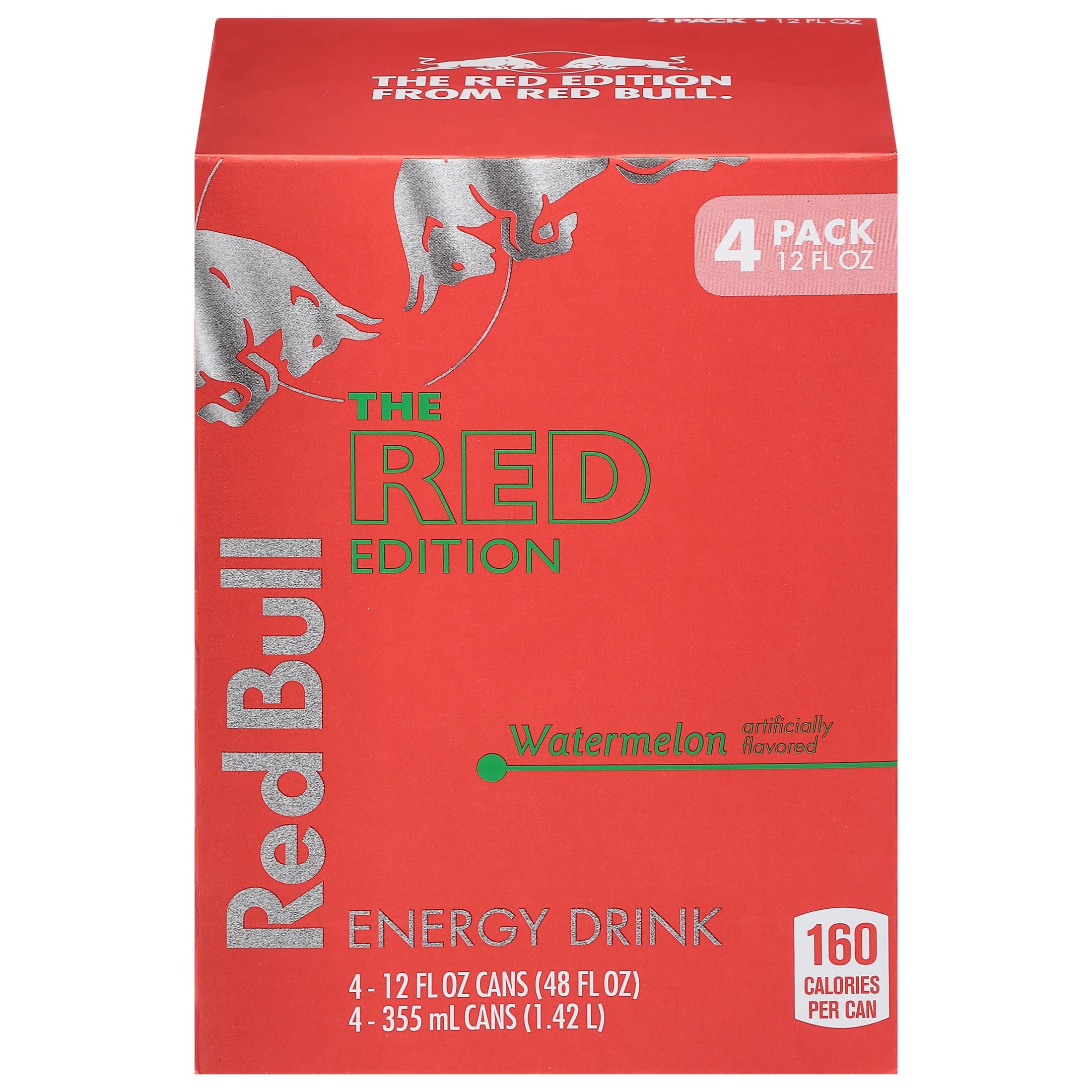 Red Bull Red Edition Energy Drink, Watermelon, 12 fl. oz., Pack of 4 Cans