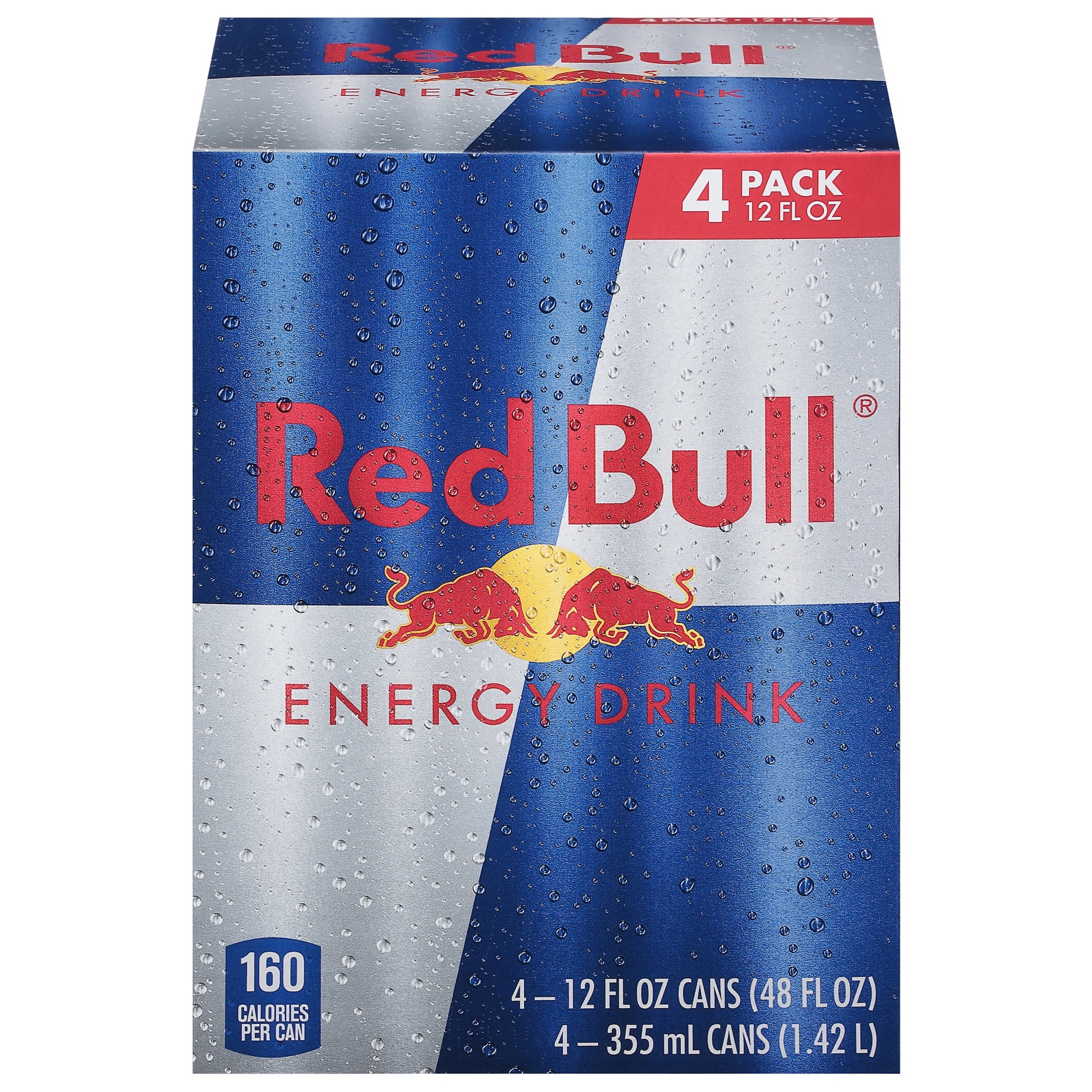 Red Bull Energy Drink, 114mg Caffeine, 12 fl. oz., Pack of 4 Cans