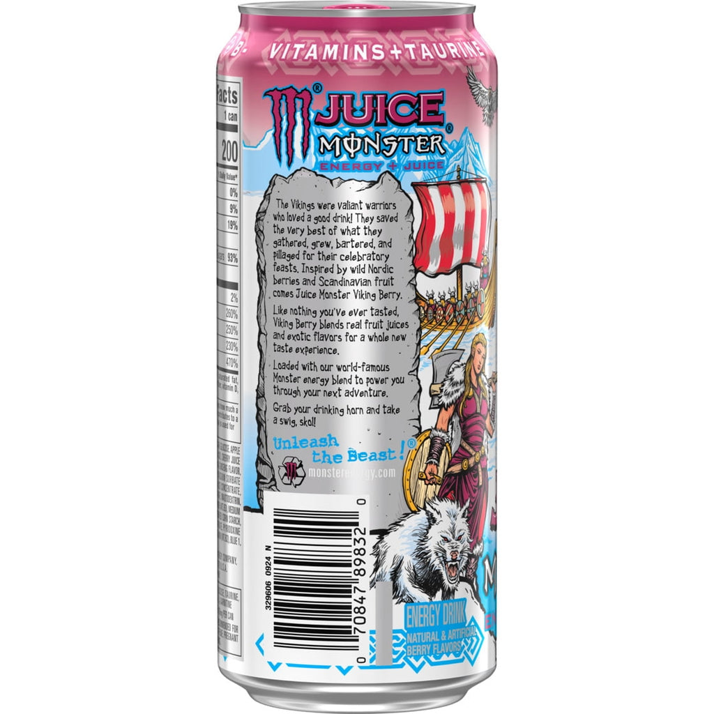 Monster Energy Juice, Viking Berry, Juice + Energy Drink, 16 Fl Oz